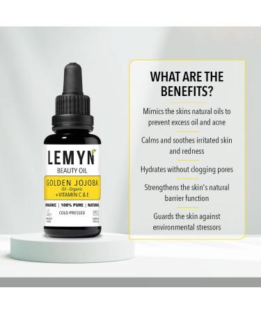 Golden Jojoba Oil | Supercharged with Clinically Proven THD Vitamin C | Freshly Made | Deep Hydration & Radiant Boost | Handcrafted Excellence from Santa Barbara 0.5 Fl Oz (Pack of 1) - Buy Online on GoSupps.com