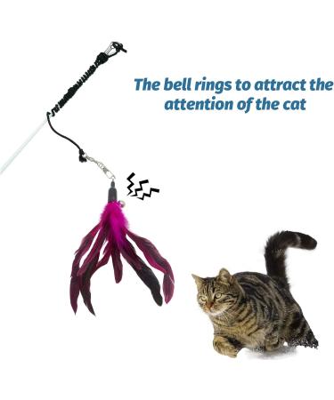 IOSPKKIO Pack of 10 Cat Feather Toys Replacement Cat Toy Magic Wand Refills with Storage Bag Cat Feather Refill Interactive Cats - Buy Online on GoSupps.com