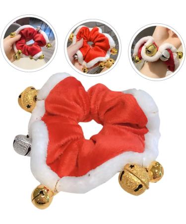 FRCOLOR 1pc Christmas Hair Tie Holiday Scrunchies Hair Jewels for Women Scrunchies with Bell Decorative Rubber Band Kids Scrunchie Hair Ring Bell Shaped Miss Red Coral Fleece - Buy Online on GoSupps.com