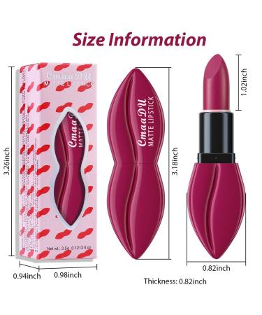 3Pcs Dark Purple Rose Red Mauve Matte Velvet Lipstick Set | Long-Lasting, Waterproof & Smudge-Proof | 24-Hour Wear | Lip Stain Makeup Set for Women - Buy Online on GoSupps.com