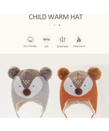 DORRISO Cute Kids Caps Scarf Set - Knitted Winter Beanies Hat for Girls and Boys in Gray | Warm and Comfortable Newborn Baby Accessories - Buy Online on GoSupps.com