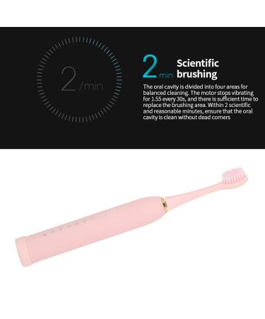 Electric Toothbrush - IPX7 Waterproof 6 Modes & 4 Heads (Pink) - International Shipping Available - Buy Online on GoSupps.com