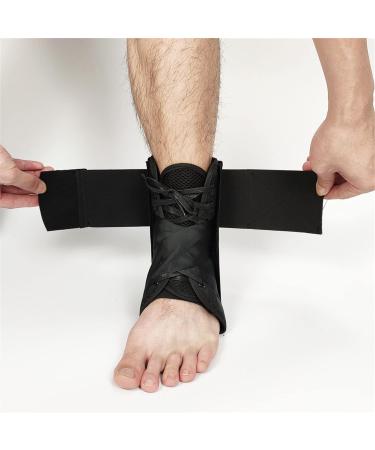 Adjustable Ankle Support Brace for Plantar Fasciitis & Heel Pain - Compression Sleeve for Men & Women - Black Size S - Buy Online on GoSupps.com