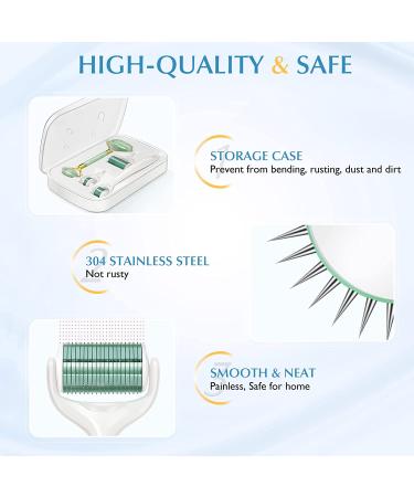 Derma Roller Microneedle Kit for Facial and Body Skin, Hair Growth and Scalp Treatment - Green - Buy Online on GoSupps.com