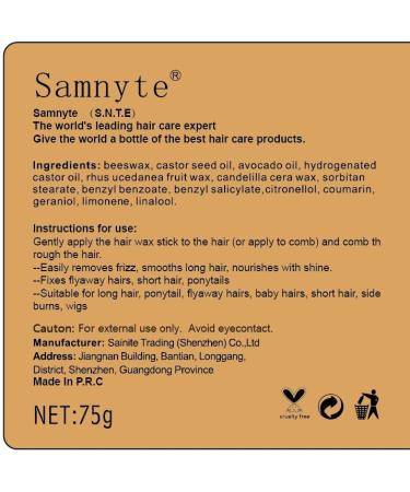 Samnyte Hair Wax Stick for Flyaways | Long-Lasting Tamer & Styling Solution | 3-Second Hair Finishing Stick - Ideal for Brown Hair - Buy Online on GoSupps.com