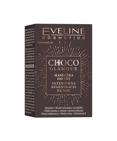 Eveline Cosmetics Choco Glamor intensive regenerating lip mask lip mask for night lip care at night hydration of the lips lip products lip care 12 ml