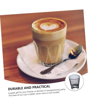 Zerodeko Glass Cup 2pcs Home Durable Office Milk Latte Multi-Functional Thicken Practical Cup Coffee Glass Drinking Whitex2pcs 6.8X6CMx2pcs - Buy Online on GoSupps.com