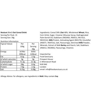 Nestum Grains & More 3 in 1 Oat Cereal Drink 15x30g (Pack of 1) by Food Sanctuary - Buy Online on GoSupps.com
