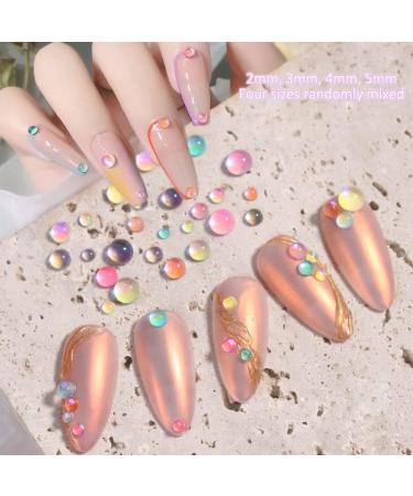 Mermaid Love Heart Nail Charms - 2 Boxes Mixed Color Crystal Beads & Rhinestones for DIY Manicure & Acrylic Nails Decoration - Buy Online on GoSupps.com