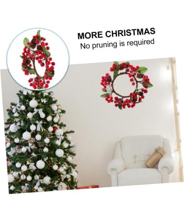 Zerodeko 3 Pcs Christmas Wreath Window Wreaths Christmas Pine Needle Decoration Christmas Swag Winter Fruit Wreath Xmas Window Garland Holiday Greenery Wreath Green Leaves Red Fruit Plastic - Buy Online on GoSupps.com