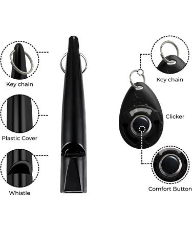 RUSHI DEALS 2-Piece Dog Whistle and Clicker Set for Professional Recall Training - Standardized Frequency - With Black Lanyard - Buy Online on GoSupps.com