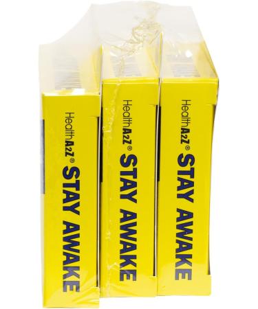 HealthA2Z Stay Awake - 200mg Caffeine Alertness Aid | Maximum Strength | 48 Tablets | 3 Packs of 16 | International Shipping Available - Buy Online on GoSupps.com
