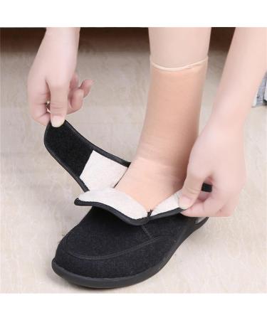 NVBHOF Men's Adjustable Diabetic Shoes - Autumn/Winter Fleece Extra Wide Orthopedic Footwear for Edema, Arthritis, Fasciitis - Grey, Size 10 - Buy Online on GoSupps.com
