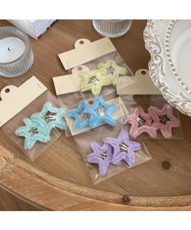 AJTUTUS Cute Star Shape Hairpins Hot Girls Plush Star Hair Clip Headdress Style Barrettes Cute Star Hair Clip for Woman - Buy Online on GoSupps.com