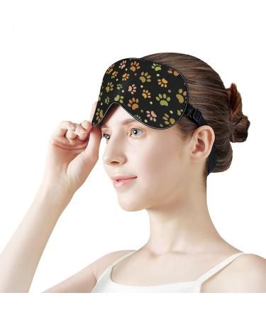 Dog Paw Pattern Sleep Mask - Adjustable Strap Eye Cover for Travel, Yoga, and Night Nap - Buy Online on GoSupps.com