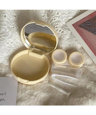 Portable Kchycv Round Contact Lens Container for Women - Travel Set in Coffee Color | Easy & Convenient Lens Storage - Buy Online on GoSupps.com
