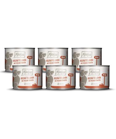 Mjamjam - Premium wet food for dogs - Hearty lamb of cooked rice with fresh tomatoes 6 -pack (6 x 200 g) natural lamps with extra meat single lamb 200 g (6 Pack)