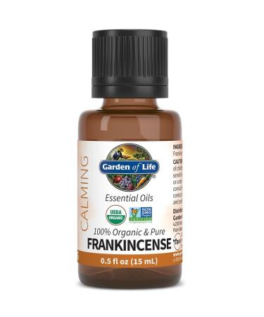 Garden of Life Essential Oil, Frankincense 0.5 fl oz (15 mL), USDA Organic & Pure, Clean, Undiluted & Non-GMO - for Diffuser, Aromatherapy, Meditation, Skincare - Calming, Uplifting, Soothing - Buy Online on GoSupps.com