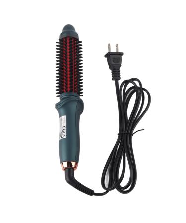 2 In 1 Curling Brush Straight Curly Curling Iron Hair Dual Purpose Green Portable Thermostatic Electric Hair Brush US Plug 110V