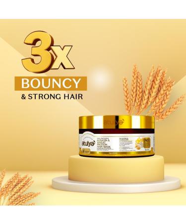 Keratin & Wheat Protein Hair Mask - Repair Damaged Hair Herbal Formula Sulfate-Free Paraben-Free 200g - Softness for All Hair Types - Buy Online on GoSupps.com