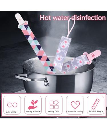 Pacifier Holder Leashes 8 Pcs Set for Girls | Silicone Button Ring Adapters | Fits All Pacifiers | Baby Teething Toys & Shower Gift - Buy Online on GoSupps.com