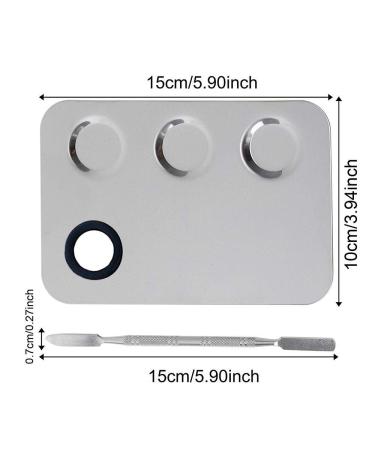 Stainless Steel Mixing Makeup Palette with Mini Ring and Spatula Set - Pack of 3 | For Makeup and Nail Art - Buy Online on GoSupps.com