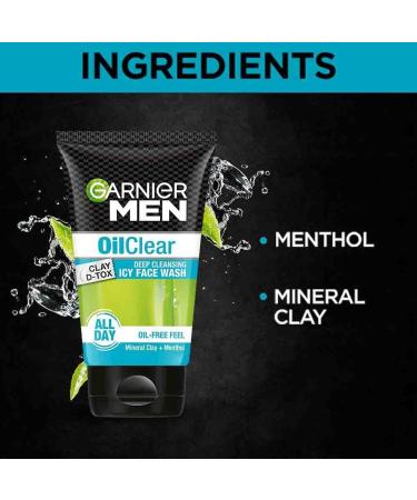 Garnier Men Oil Clear Face Wash 100g - Oil Control Formula for Clear Skin - Buy Online on GoSupps.com