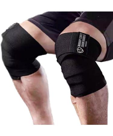 TAVIEW weightlifting Kneechoner (1-pair) 180cm elastic elastic elbow support & compression powerlifting fitness cross-training & gym workout black