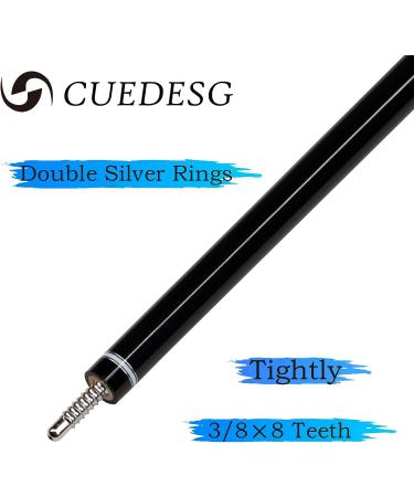 CUEDESG Carbon Fiber Pool Cue Stick 10.5mm/11.8mm/12.5mm Low Deflection Pool Stick Professional Cue Stick with Case(3/8-8 Teeth) Black-10.5mm - Buy Online on GoSupps.com