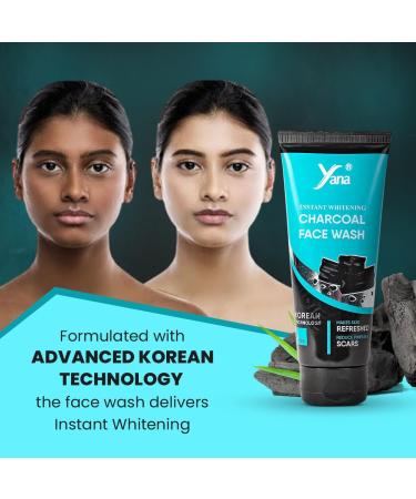 Yana Cosmetics Yana Original Charcoal Facewash Whitening Cleanser for Deep cleansing Acne Oil & Pollution Control Face wash With No Paraben & Sulfate Free for men - Buy Online on GoSupps.com