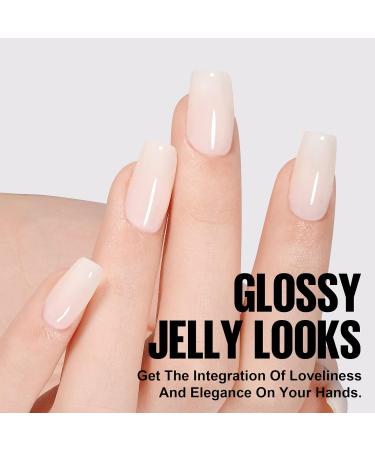 TOMICCA Beige White Jelly Gel Polish - Translucent Soak Off UV Gel for Nail Art - 15ML - Buy Online on GoSupps.com