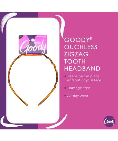 Goody Ouchless Zigzag Tooth Headband - Comfort Fit for All-Day Wear - Pain-Free Hair Accessories for All | Men, Women, Boys & Girls - Buy Online on GoSupps.com