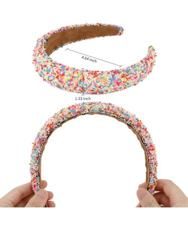 Atoden Colorful Beaded Padded Headbands for Women - Non Slip Wide Fashion Hair Hoops - Cute Girls Hair Accessories - Buy Online on GoSupps.com