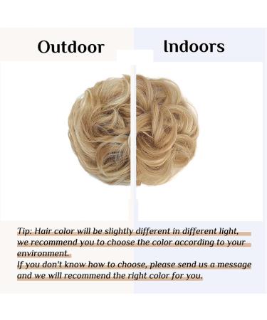 Shop Messy Bun Hair Extensions with Rubber Band | Pale Gold & Blonde | Large Ponytail Hair Ties - Buy Online on GoSupps.com