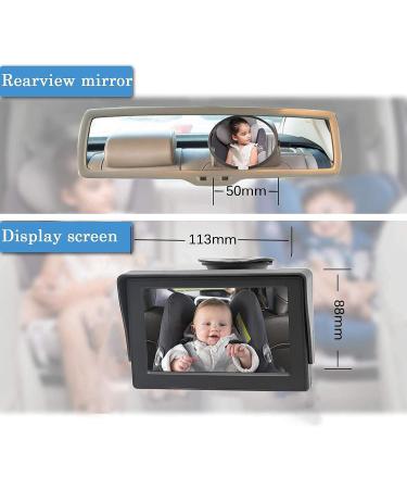 OBEST Baby Car Mirror for Back Seat - 360 Adjustable HD Night Vision Camera - 150 Wide View - 4.3'' Screen - Monitor Baby's Every Move - Buy Online on GoSupps.com