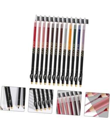 AUTSUPPL 12pcs Lip Liner Eyeliner Eyebrow Makeup Waterproof Eye Liner Pencil Makeup Lip Liner Lip Pencil Wood - Buy Online on GoSupps.com