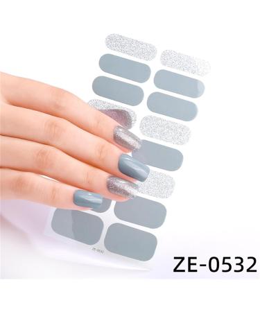 20 Pcs Semi Cured Gel Nail Strips With Soft Glossy Gel Finish Long Lasting Nail Wraps Glitter Gel Nail Stickers Convenient And Easy To Use Nail Sticker Ze0532 - Buy Online on GoSupps.com