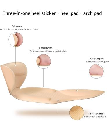 Heel Protectors Shoe Pads Inserts - Relieve Heel Pain with Massage Particles and Arch Support (2 Pairs Black) - Buy Online on GoSupps.com