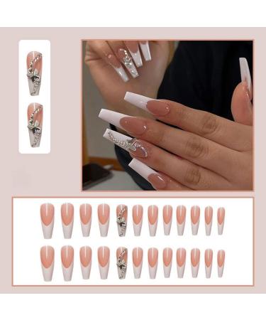 Press on Nails 3 Sets Butterfly Diamond Artificail Nails French Nail Stickers Press-on Decorated Nails for Women Girls (Color : Butterfly Fluttering) (Color : Butterfly Fluttering) (Butterfly Flutte - Buy Online on GoSupps.com