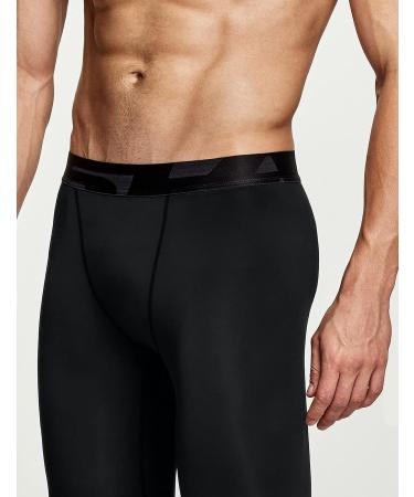 TSLA Men's Compression Pants 2 Pack - Cool Dry Athletic Workout Tights for Running and Sports - Black Large - Buy Online on GoSupps.com