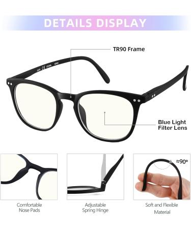 JOOX Vintage Reading Glasses for Men & Women - Rectangular Black Reading Aid with Spring Hinges (1.0x) - Shop Internationally - Buy Online on GoSupps.com
