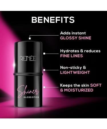 Buy RE-NEE Shiner Face Gloss Stick - Hydrating Non-Sticky & Lightweight Formula with Vitamin E Sunflower & Coconut Oil - Instant Glossy Shine 5 Gm - International Shipping Available - Buy Online on GoSupps.com