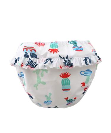 New adorable reusable baby swimming trousers girls swimming diaper for toddlers 0-4 years (cactus XL-36-4LB/3-4 years) XL-36-4lb/3-4 years of cactus