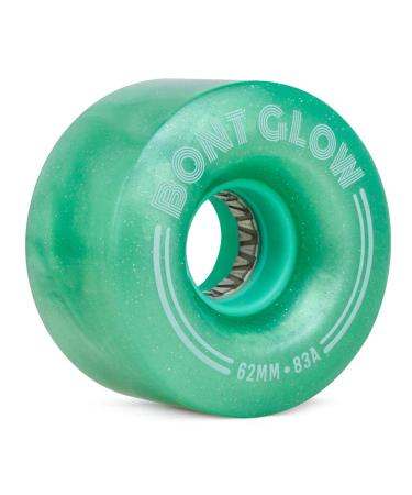 Bont Skates - Glow Light Up LED Quad Roller Skate Wheels - Luminous Recreational Street Outdoor Skating - 62x35mm 83A - Pack of 4 (Misty Teal) - Buy Online on GoSupps.com