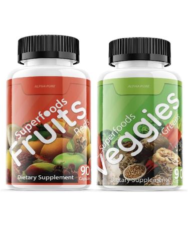 90 Capsules Each Bottle 540 Capsules superfoods Veggies Greens and Reds Fruits Triple Pack - Buy Online on GoSupps.com