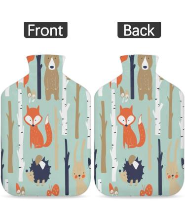 Fox and Bear 2L Hot Water Bottle with Fluffy Cover | Cute Cozy Relief for Kids & Adults - Buy Online on GoSupps.com