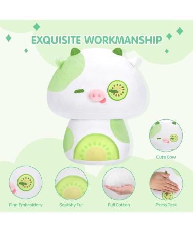 Mewaii 8'' Soft Kiwi Cow Mushroom Pillow Plush - Cuddly Green Cow Toy for Kids | 8 Inch Stuffed Animal - Buy Online on GoSupps.com