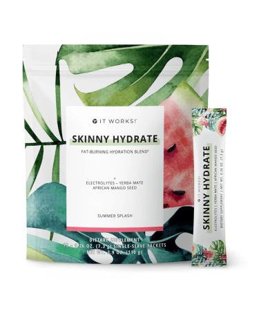 It Works! Skinny Hydrate - Summer Splash | Energizing & Replenishing Hydration Blend with Green Tea & Green Coffee Extracts | Wellness & Energy Support | 15 Single-Serve Packets (7.3g Each)