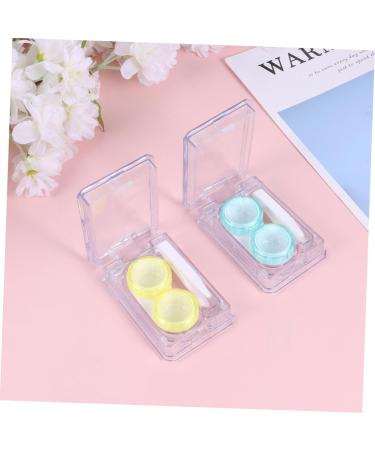 Homsfou Mini Container for Colored Contact Lenses - Japanese Style Lens Case with Mirror Blue Eye Contact Lens Cleaning Box (1.8x5cm) - Buy Online on GoSupps.com