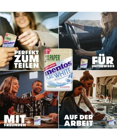 Mentos Pure Fresh Sweet Mint Chewing Gum - Sugar-Free Dragees with Liquid Filling 90g Box | International Shipping Available - Buy Online on GoSupps.com